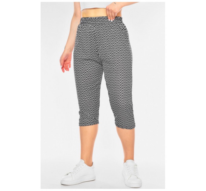 Бриджи женские полубатальные черного цвета 200950L