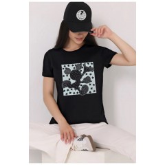 Женская футболка черного цвета 200986L