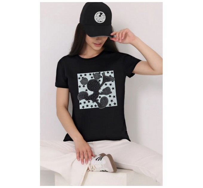 Женская футболка черного цвета 200986L
