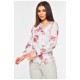 Блуза жіноча білого кольору з принтом 201177L