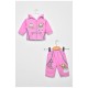 Костюм дитячий для дівчинки бузково-рожевого кольору зимовий на штучному хутрі 201266L