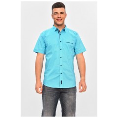 Сорочка чоловіча блакитного кольору з принтом 201440L