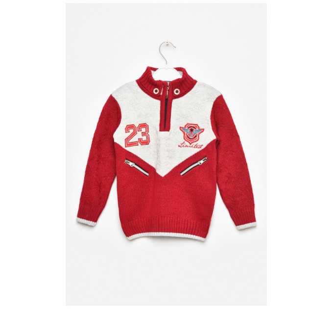 Светр дитячий для хлопчика бордового кольору 201563L