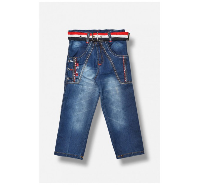 Джинси дитячі для хлопчика темно-синього кольору 201635L