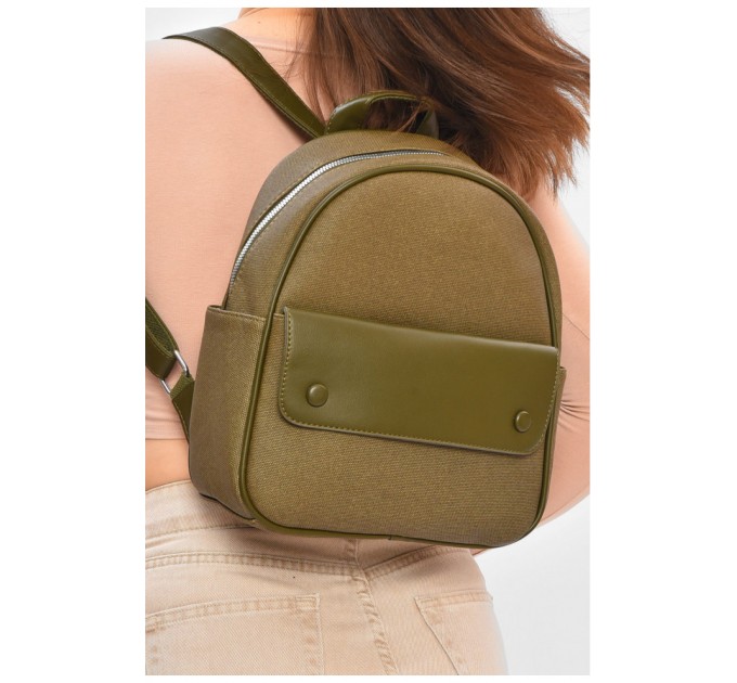 Рюкзак жіночий з екошкіри зеленого кольору 201946L