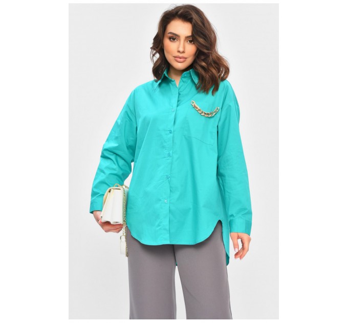 Сорочка жіноча напівбатальна зеленого кольору 202071L