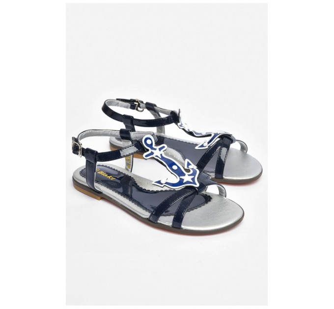 Босоніжки для дівчинки темно-синього кольору 202185L