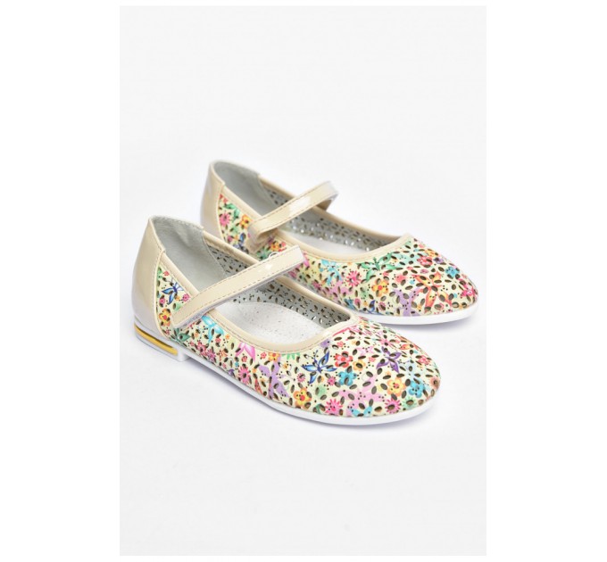 Балетки дитячі для дівчинки бежевого кольору 202246L