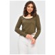 Женская кофта однотонная цвета хаки 202294L