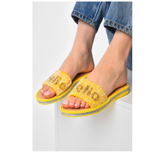 Шльопанці жіночі жовтого кольору 202355L