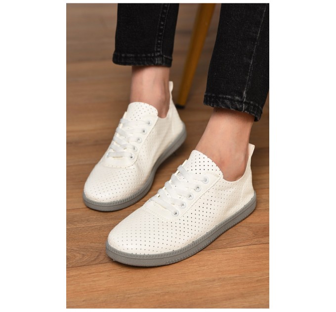 Мокасины женские белого цвета 202468L