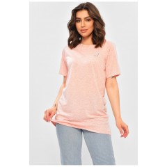 Футболка жіноча подовжена рожевого кольору 202493L