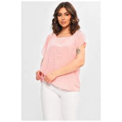 Блуза женская однотонная розового цвета 202701L