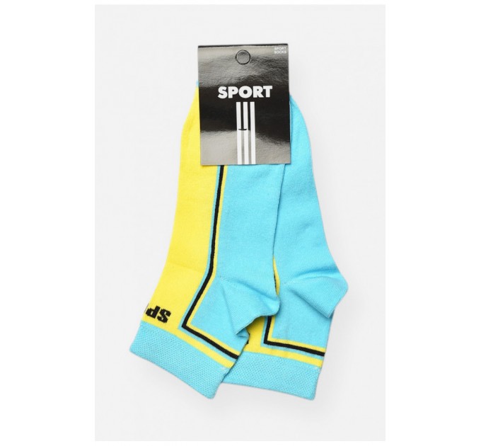 Шкарпетки жіночі демісезонні жовто-блакитного кольору 202807L