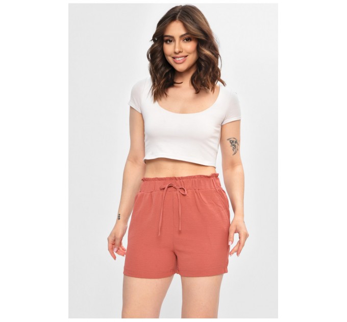 Шорти жіночі однотонні темно-рожевого кольору 203015L