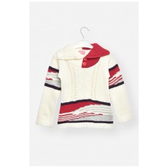 Кофта детская для девочки молочного цвета с принтом 203356L
