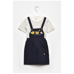 Костюм дитячий для хлопчика темно-синього кольору з картузом 203423L