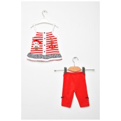 Детский костюм для девочки красного цвета с принтом 203446L