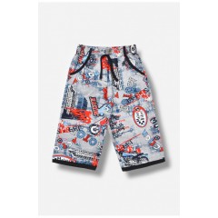 Бриджі дитячі для хлопчика сірого кольору з принтом 203525L