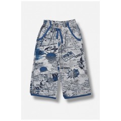 Бриджі дитячі для хлопчика сірого кольору з принтом 203527L