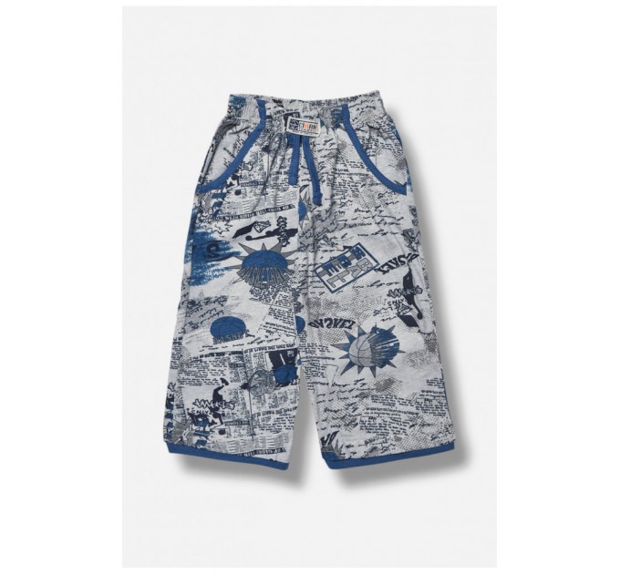 Бриджі дитячі для хлопчика сірого кольору з принтом 203527L