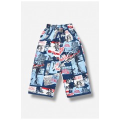Бриджи для мальчика голубого цвета с принтом 203528L