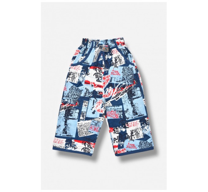 Бриджи для мальчика голубого цвета с принтом 203528L