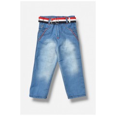 Джинсы детские для мальчика темно-синего цвета 203551L