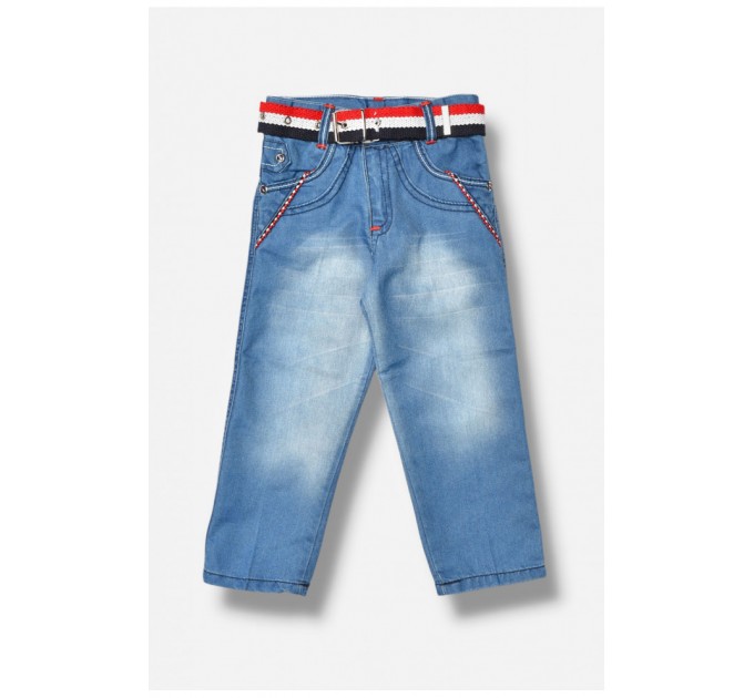Джинсы детские для мальчика темно-синего цвета 203551L