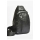 Сумка чоловіча через плече з екошкіри чорного кольору 203639L
