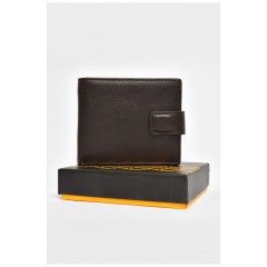 Гаманець чоловічий з екошкіри темно-коричневого кольору 203736L