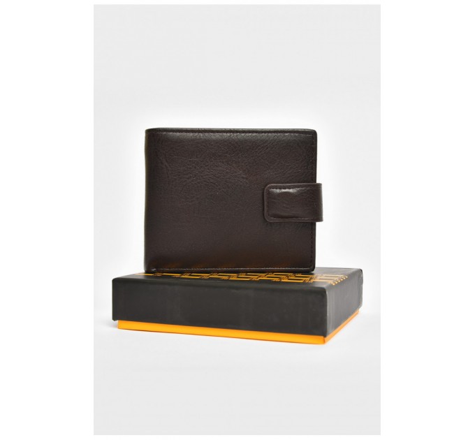 Кошелек мужской из экокожи темно-коричневого цвета 203736L