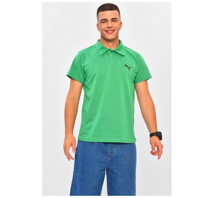 Футболка мужская однотонная поло зеленого цвета 204071L