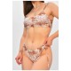Женский купальник бежевого цвета с принтом 204180L.