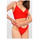 Купальник жіночий однотонний червоного кольору 204189L