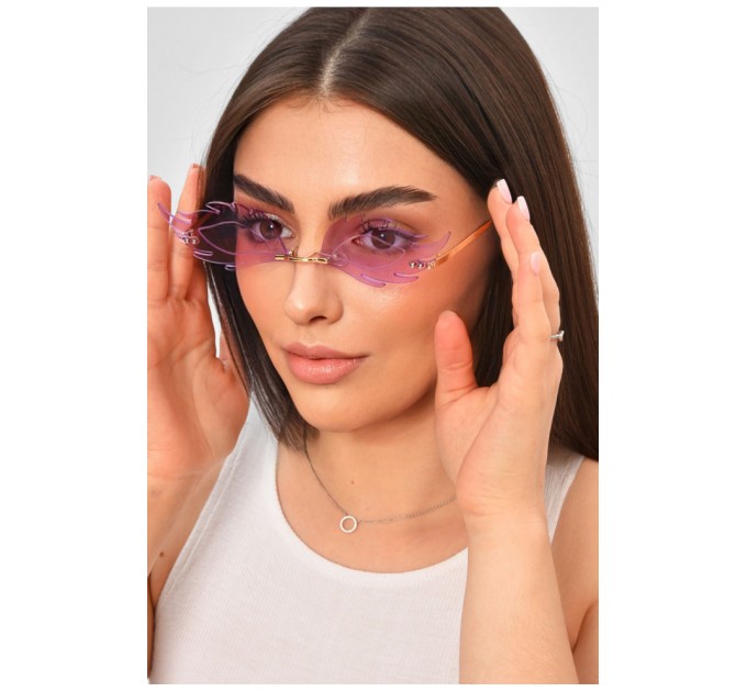 Очки-пламень женские узкие светло-сиреневого цвета 204204L