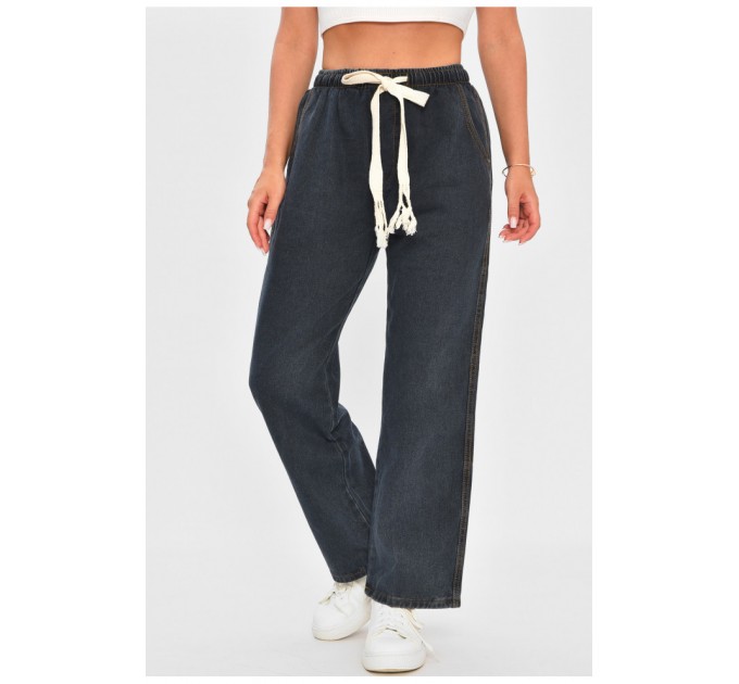 Джинсы женские прямые темно-синего цвета 204409L