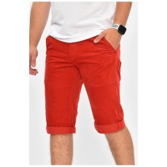 Бриджі чоловічі мікровільветові червоного кольору 204446L