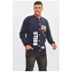 Бомбер чоловічий на флісе синього кольору 204450L