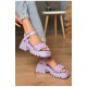 Босоніжки жіночі бузкового кольору 204538L