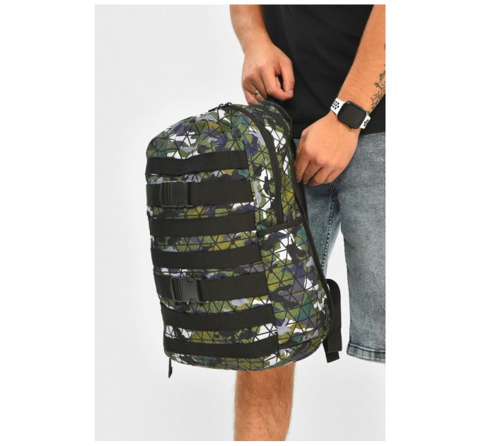 Рюкзак мужской спортивный зеленого цвета с принтом 204660L