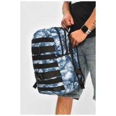 Рюкзак чоловічий спортивний синього кольору з принтом 204661L