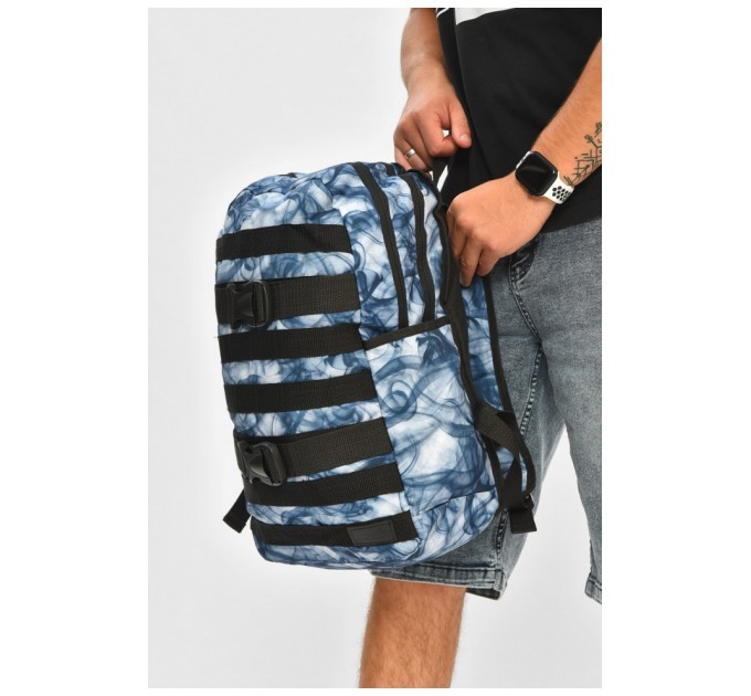 Рюкзак мужской спортивный синего цвета с принтом 204661L