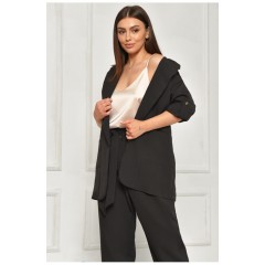 Піджак жіночий однотонний чорного кольору 204706L
