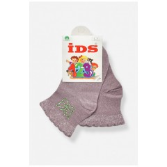 Шкарпетки дитячі демісезонні бузкового кольору 204717L