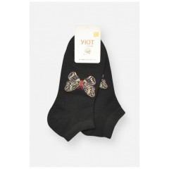 Шкарпетки жіночі спортивні демісезонні чорного кольору 204754L