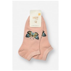 Шкарпетки жіночі спортивні демісезонні пудрового кольору 204755L