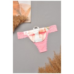 Стрінги жіночі однотонні рожевого кольору 204782L Стрінги жіночі однотонні рожевого кольору 204782L