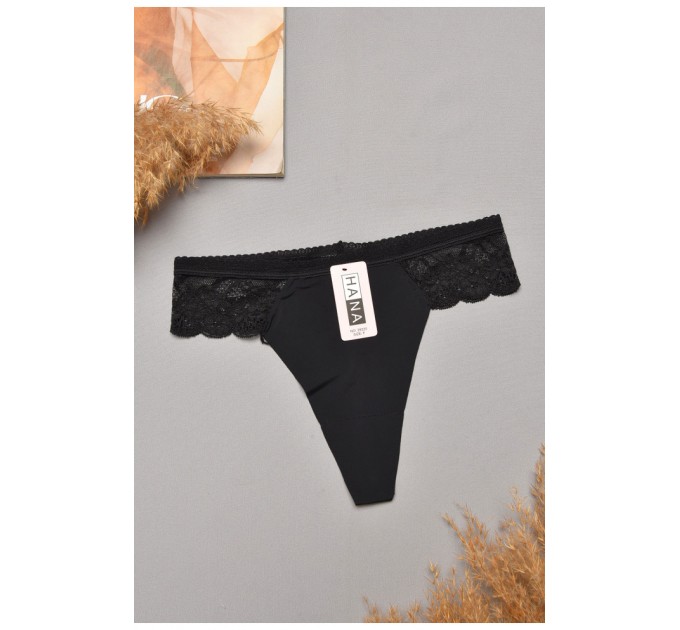 Стрінги жіночі однотонні чорного кольору 204816L