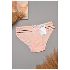 Труси жіночі персикового кольору з принтом 204865L